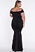 Foryingni Women's Plus Size Off Shoulder Long Formal Dress 3XL Black