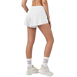 Aurefin Women's 2 in 1 Flowy Running Shorts High