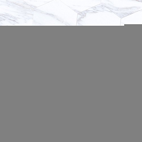 GanDecor Marble Effect Hexagon Shape Wall Sticker Floor Tiles Decal Peel and Stick DIY Kitchen Bathroom Decor Antislip 10 Pcs/set 20x23cm/7.87x9.06 - Thumbnail 2