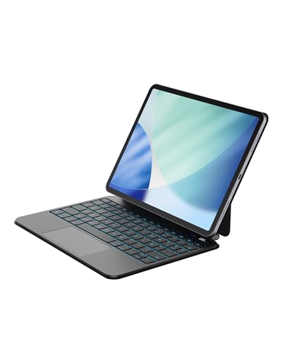 Bettdow Keyboard for iPad Air 11" M4 2026/M3 2025/M2 2024, Spanish Ñ Lightweight Aluminum Alloy Magnetic Floating Design Keyboard with Trackpad for Air 5th/4th 10.9"/iPad Pro 11" 4th/3rd/2nd/1st, Black