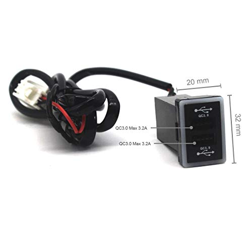 MOTONG for Toyota QC3.0 Dual USB Power Socket, Quick Charge Car Charger USB Adapter for Smartphone/iPad/PDA and More,Max 6.4A Output