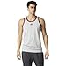 adidas Men's Basketball Heathered Tank Top, Light Grey /Collegiate Burgundy, Small