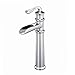 BWE Waterfall Single Handle One Hole Chrome Commercial Faucets Bathroom Vessel Sink Faucet Deck Mount