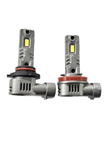 SEALIGHT S2S 9005/HB3 H11/H8/H9/H16 Light Bulbs Combo, 100,000LM Super Brighter, 6500K Pure White 9005 H11 Fog Bulbs with 25000RPM Cooling Fan, 70K+ Hours Lifespan, 4-Pack for Cars/Trucks/SUVs