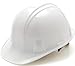 Pyramex Standard Shell Snap Lock Suspension Hard Hat, 4 Point Snap Lock Suspension, White primary