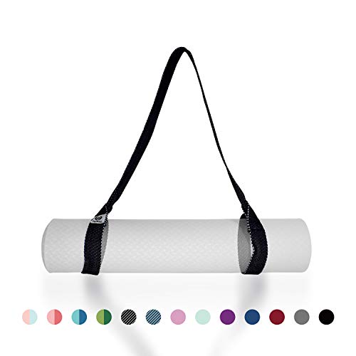 Tumaz Yoga Mat Strap, Adjustable Mat Carrier Sling & Stretching Strap with Thick, Durable and Comfy Delicate Texture, 64″ & 85″ Inches, Multiple Color Choices [Mat NOT Included]