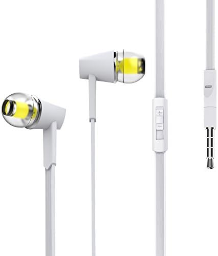 YOUSIPI In Ear Earphone Earbuds with Controller Stereo Sound Headphones In-ear Sports Headset for iPhone Android (white)
