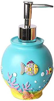 DALAZ Mediterranean Style Cute Decorative Cartoon Ocean Starfish Five Pieces Bathroom Accessory Set Soap Dish Lotion Pump Dispenser Tumbler Toothbrush Holder Resinink0013