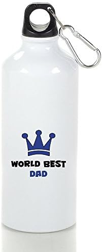 SOPHCKMAR World Best Dad Sports Water Bottle Portable Flask With Carabiner Hook