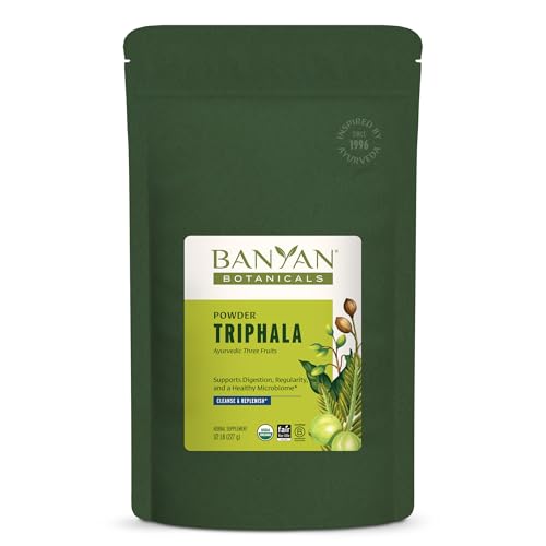 Banyan Botanicals Triphala Powder - Organic Digestion Supplement with Amla, Haritaki & Bibhitaki – Digestion, Colon Support & Healthy Gut Microbiome* – 1/2 lb – Non-GMO Sustainably Sourced Vegan
