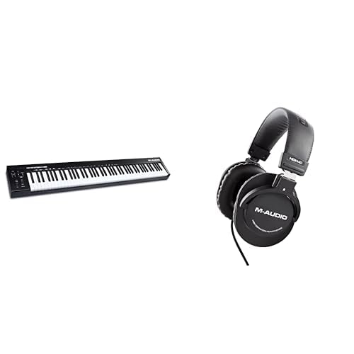 M-AUDIO Keystation 88 MK3 MIDI Controller Bundle with Headphones for Studio Recording, Music Production, Podcasting, Streaming Image