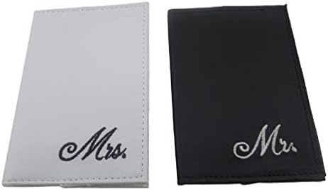 Mr. Mrs. Couple Wedding Black White US Passport Cover ID Holder Travel Case