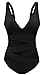 Eomenie One Piece Swimsuits, Women's Mesh Vintage V Neck Push-up Padded Swimwear Slim Monikini Bathing Suit