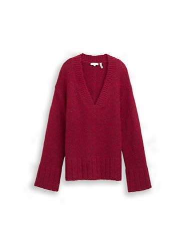 TOM TAILOR Pull pour Femme, 39063 - Rumba Red Melange, S