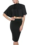 Zeagoo Women Sexy Draped Crop Tops Bodycon Dress 2 Pieces Outfit Evening Dresses