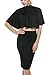 Zeagoo Women Sexy Draped Crop Tops Bodycon Dress 2 Pieces Outfit Evening Dresses