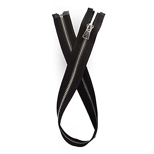 Ads Zipper Black Zip for Jackets, Coats, Cardigans, Replacement, Cushions, Knitwear, Sportswear & Babywear (Metal Zip - Black, 22.0 inch - 56 cm (Open End))