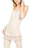 Kizzy Shirt Extender Dress Cami With Crochet Hemline In Cream