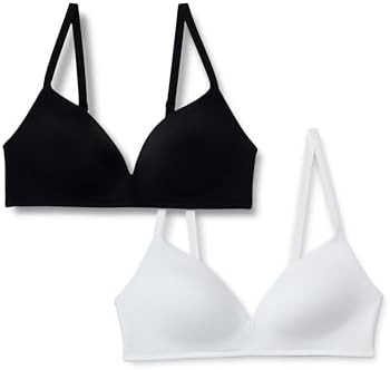 Women's Wireless Cross and Shape Bra, 2-Pack, White, 32A at Amazon