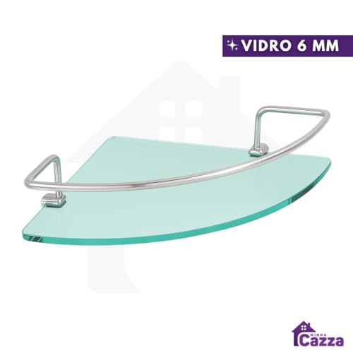 Kit 02 Porta Shampoo Suporte De Banheiro Shampoo Canto Vidro 6mm