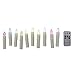 Gedengni Colorful LED Candle Battery Candlesticks 10pcs Remote Taper Candle LED Chandelier Flameless Candle Sticks with Clip for Christmas Tree Weddings Vigil and Menorah (4'', Ivory),Pack of 10