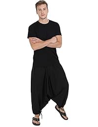 Pantalones de algodón para hombre y dama, con bolsillos, diseño de nudo inferior