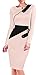 HOMEYEE Women's Voguish Colorblock Wear to Work Pencil Dress B231 (10, Light Pink)