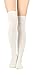 STYLEGAGA Women's Fall Winter Warm Over the Knee High Socks Knit Long Boot Socks Leg Warmer (Wool Cable_Ivory/Dark Gray/Black 3Pair)