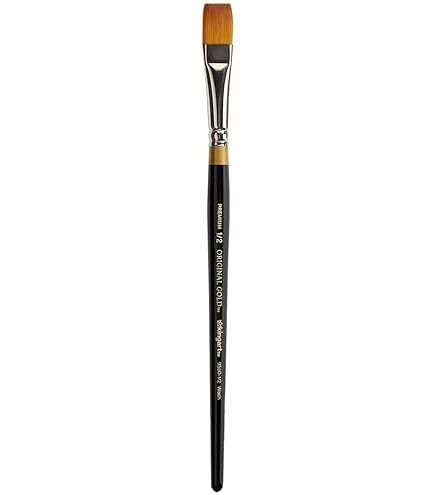 KINGART Premium 6 Pc. Radiant 6350 Series Liner Artist Brush Set, Golden Synthetic Hair For Acrylic, Oil, Watercolor Painting, Short Handle, 6 Sizes - View #7