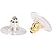 100 Pairs Bullet Clutch Earring Backs with Pad Earring Safety Backs (Silver and Gold) primary