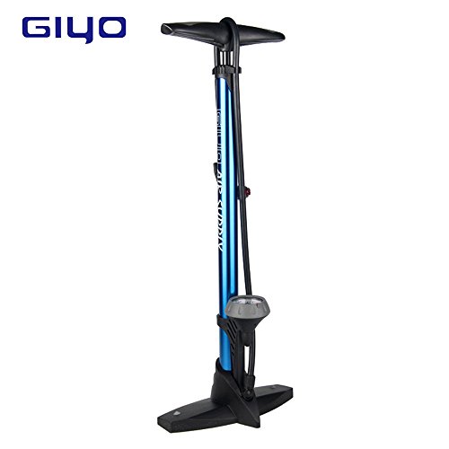 Bike Pump with Gauge, Anti Corrosion Lighter Aluminum Alloy Barrel, Schrader Presta Dunlop Universal, High Pressure Bicycle Floor Pump 160 PSI/11 BAR Color Optional