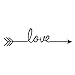 CUGBO Love Arrow Wall Quotes, Black Vinyl Wall Decal Sticker Waterproof Wall Art Dcor for Home Living Room Decoration