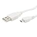 BIRUGEAR 3 Feet White Micro-USB Cable for LG G4, G Flex 2, Optimus F60, Tribute / Transpyre, G3 Vigor
