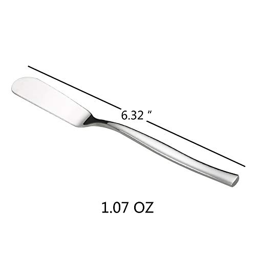 Idomy 6-Piece Stainless Steel Butter Knives, Cheese/Butter Spreaders, 6.32-INCH