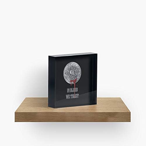 Akalin John Wick Blood Coin Acrylic Picture Frame,Acrylic Block 1 Inch (2.5cm) Thick Solid 4x4
