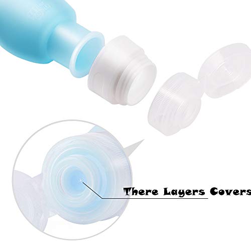 image for Travel Bottles - Uervoton 10pcs Leakproof Silicone Refillable Travel C