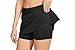 Cityoung Women's Golf Pleated Flat Skort with Pockets XL,Black-a