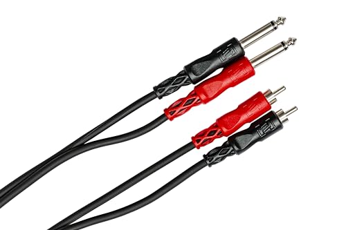 Hosa CPR-202, Stereo Interconnect, Dual 1/4 in TS to Dual RCA 2m