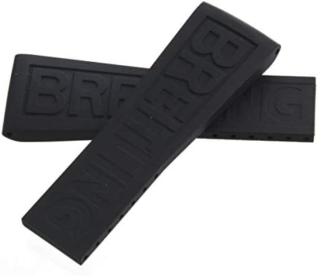 24mm x 20mm Black Rubber Watch Band Strap 155S