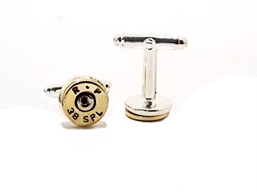Men's Bullet Gun Ammo Jewelry Accessory 38 Special Brass Cuff Links Gift for Him