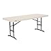 Lifetime Products 80565 Adjustable Height Folding Utility Table, 6', Almond