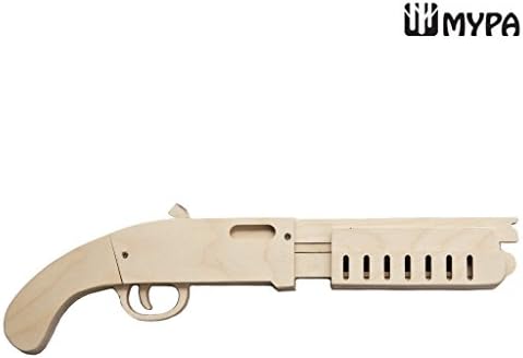 [MYPA] DIY Wooden Rubber Band Shooting Gun 8-Shot Wood Toy Gift for Kids and Adults MYPA GUN - SGSG40