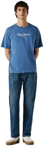 Eggo N Camiseta, Azul (Azul Marino Lavado), M para Hombre