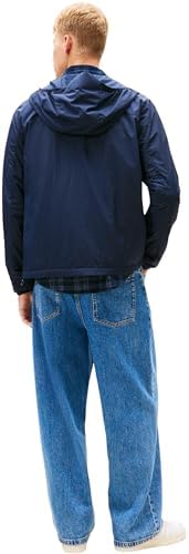 Uomo Giacca a Vento Fleece Chicago con Cappuccio, Blu (Dark Night Navy), M