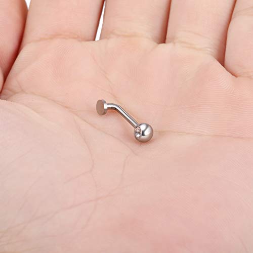 Xpircn 14G Titanium Crystal Gem Christina Bar Vertical Clitoral Hood Genital Piercing VCH Body Jewelry