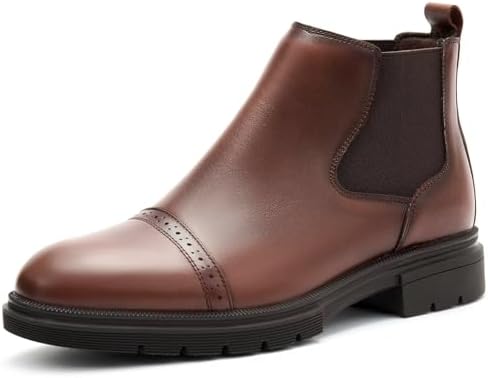 Arkbird Chelsea brown genuine leather ankle boots oxfords casual dress Sz 6 New Mens Dress Boots Arkbird Men main image 3