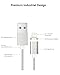 Magnetic Charging Cable Compatible with Apple Lightning,Attom Tech Fast Charging 3.3 Feet Nylon Braided Cable LED Indicator Compatible for iPad/iPad mini/iPhone X /8/8plus/7/7 Plus/SE/6s/6/5(Silver)