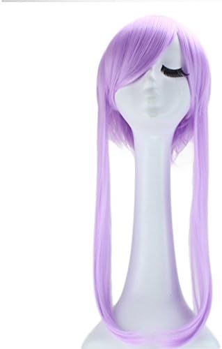 Rise World 26" 65cm Women's Long Straight Bangs Full Hair Wig Light Purple