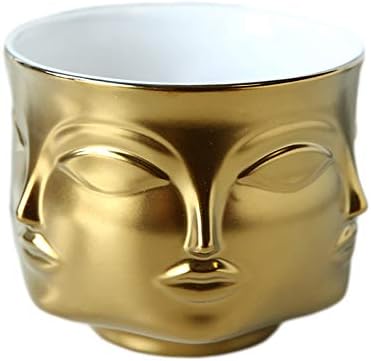 Taka Co White Planter Creative Design Planter Face White Nordic Ceramic Small Decorative Vase Flower Pot Succulents Indoor Plant Holder Home