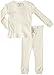 Burt's Bees Baby Unisex Baby Pajamas, Tee and Pant 2-Piece PJ Set, 100% Organic Cotton, Ivory Rib, 12 Months